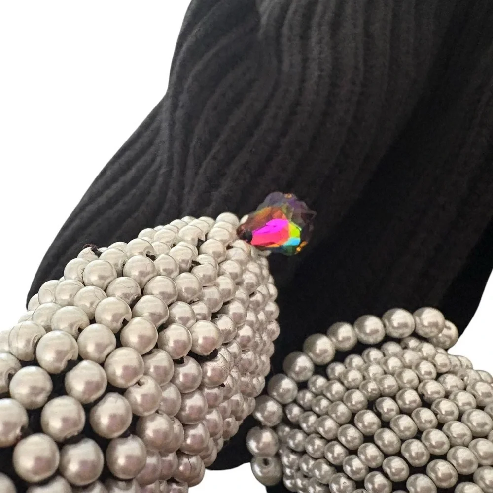 Swarovski / pearl horned  Balaclava